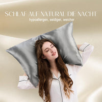 1 x RAW Customer Returns ZIMASILK pillowcase made of 100 silk for hair and skin. Double-sided 19 momme pure mulberry silk pillowcase with zipper, 1 piece. 40 x 80 cm, silver-gray  - RRP €28.22