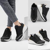 1 x RAW Customer Returns Cestfini Platform Sneaker Wedge Heel Shoes for Women Black Tennis Shoes Casual Shoes Sneakers Wedges Sneakers Sports Shoes for Women W145-RT-DE-BLACKGOLD-41 - RRP €49.99