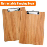 1 x RAW Customer Returns  5 pieces wooden clipboard A4, writing board clipboard with metal clamp and hanging loop, A4 clipboard writing board clipboards for office, restaurant, school - RRP €21.99