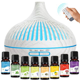 1 x RAW Customer Returns GeeRic Aroma Diffuser 8 10 ml essential oils, 550ML humidifier ultrasonic nebulizer, room humidifier aromatherapy oils fragrance lamp with 7 colors LED light - RRP €25.98