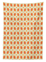 1 x RAW Customer Returns ABAKUHAUS Vintage tablecloth, 70s Boho Geometric, suitable for indoor and outdoor use, washable print, clear colors, no fading, 140 x 200 cm, orange cream - RRP €23.15