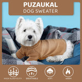 15 x Brand New PUZAUKAL Knitted Dog Sweater Winter Warm Dog Clothes Cat Jumpers Soft Cozy Turtleneck Sweater Knitwear for Small Medium Large Dogs Brown XS  - RRP €329.85