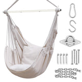 2 x RAW Customer Returns Ohuhu Hanging Chair with 2 Cushions and Ceiling Hook Kit, Hanging Chair Outdoor Stable Safe Hanging Chair, Swing for Adults Girls, Stylish Indoor Hanging Chair, 150kg Load Capacity, Beige - RRP €99.98