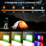 1 x RAW Customer Returns Linke LED construction spotlight 60W LED battery work light 10000 mAh portable waterproof camping lamp 16 light modes construction site lamp solar USB rechargeable battery lamp - RRP €26.21