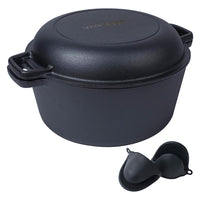 1 x RAW Customer Returns Cast iron pot with lid - cast iron pot for baking bread - diameter 26.2 cm - bread baking pot made of cast iron oven gloves - RRP €61.27