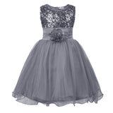 1 x RAW Customer Returns JerrisApparel Little Girl Sequin Flower Wedding Banquet Party Child Dress 6 Years, Gray  - RRP €24.99