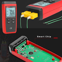 1 x RAW Customer Returns UT320D Mini Contact Type Termometro Dual-channel K J Termocoppia Meter con retroilluminazione LCD - RRP €29.99