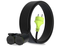 1 x RAW Customer Returns MutecPower 10m Extension cable with Schuko socket for outdoor use IP44 H05RR-F3G 1.5mm socket with protection contacts outdoor rubber cable 10 meters black green - RRP €27.18