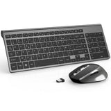 1 x RAW Customer Returns JOYACCESS Wireless Keyboard 2.4GHz AZERTY Keyboard Compact Portable Regular Size Wireless Ergonomic Quiet 2400dpi for PC Laptop Computer Smart TV-Gray and Black - RRP €39.98