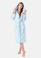 1 x RAW Customer Returns Ladeheid women s terry bathrobe made of 100 organic cotton LA40-225 light blue P14 , M  - RRP €42.85