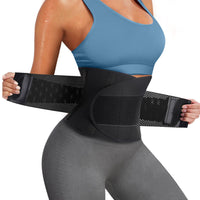 1 x RAW Customer Returns Junlan Tummy Control Corset Women s Tummy Control Sweat Belt for Weight Loss Waist Trainer Women s Neoprene Sauna Fitness Belt Black, M  - RRP €26.21