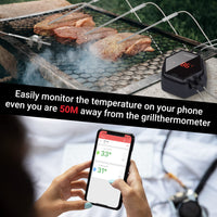 1 x RAW Customer Returns Inkbird IBT-6XS Grill Thermometer with 6 Probes, Magnetic BBQ Thermometer Bluetooth Meat Thermometer with 1000mAh Li-Battery, Roast Thermometer with 180 Degree Screen Display Rotation for BBQ, Oven - RRP €69.99