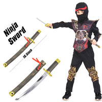 1 x RAW Customer Returns ZUCOS Children s Ninja Halloween Costume Set Girls Boys Ninja Dragon Muscles Carnaval Costume Black, 4-6 Years  - RRP €23.38