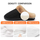 1 x RAW Customer Returns Women s Men s Winter Memory Foam Slippers Unisex Warm Plush and Non-Slip Indoor Comfortable Slippers Black-K, 42 43 EU  - RRP €22.88