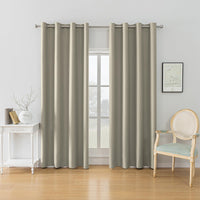 1 x RAW Customer Returns YSTELLAA Curtains Set of 2, 140 280 cm, Blackout Curtains with Eyelets, Thermal Curtain Opaque Living Room, Soundproof Curtain Bedroom, Outdoor Curtain Weatherproof, Beige - RRP €36.29