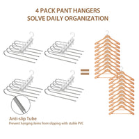 1 x RAW Customer Returns Housolution 5 Tier Trouser Hanger, 4 Pack Metal Clothes Hangers for Scarves Pants Ties Towels Clothes, Space Saving Trouser Rack for Wardrobe Clothes Shop Balcony - Gray - RRP €19.67