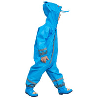 1 x RAW Customer Returns FILOWA Mud Suit Children s Breathable Rain Overalls One-Piece Rainwear Waterproof Rain Suit Lightweight Raincoat with Reflector Rain Overalls Hiking Outdoor Unisex Boys Girls 3-5 Years Blue - RRP €22.27