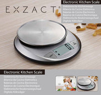 1 x RAW Customer Returns Exzact Electronic Kitchen Scale with Large Display - Liquid Volume Measuring Function Auto-Zero Tare - 5kg 11lb - RRP €18.68