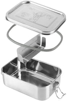 1 x RAW Customer Returns roynoy Stainless steel lunch box for children waterproof with partition Bento Box Children Breakfast box for kindergarten daycare school trio  - RRP €23.15