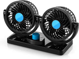 1 x RAW Customer Returns Electric Car Fan, Dual 360 Rotating Head, 2 Speeds, 12V DC - Efficient Ventilation, Vehicle Dashboard for SUV RV Vehicles - RRP €23.06