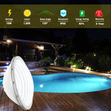 1 x RAW Customer Returns LyLmLe LED pool lighting PAR56, 18W pool spotlight LED lamp underwater spotlight replaces old PAR56 halogen lamps IP68 waterproof, 1800lm, 12V AC DC, 6000K white - RRP €52.99