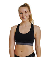 1 x RAW Customer Returns DANISH ENDURANCE Microfiber Racerback Sport Bralette made from recycled polyester, 1 pack black, XX-Large  - RRP €18.1