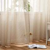 1 x RAW Customer Returns Woaboy Voile Curtains Transparent Living Room with Eyelets Stores Curtains Bedroom Eyelet Curtain Panel Curtain Loop Curtains Modern Set of 2 140 x 260 cm W x H Beige - RRP €25.99