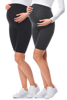 1 x RAW Customer Returns Be Mammy Short Maternity Leggings Pregnancy Sports Clothing 2Pack BE20-228 2Pack Black Graphite, M  - RRP €25.08