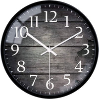 1 x RAW Customer Returns VIKMARI Silent Non-ticking Wall Clock Retro Arabic Numerals Round Decorative Glass Wall Clocks Vintage Pattern 12 inch - RRP €21.17