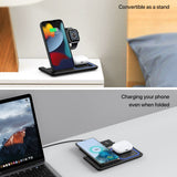 1 x RAW Customer Returns Inductive Charging Station, 18w Foldable 3 in 1 Wireless Charger, Wireless Charger Compatible with i Phone 13 12 11 XS XR X 8P, Airpods 2 pro, Apple Watch, Samsung S21 Ultra S20 and Capable Cell Phone - RRP €30.24