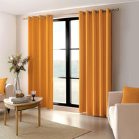 1 x RAW Customer Returns MIULEE Curtains Mustard Yellow Opaque with Eyelets, Beautiful Soft Blackout Curtains for Darkening Rooms, Set of 2 Curtains Darkening Bedroom Living Room Thermal Curtain Cold Protection 140X245 cm - RRP €45.99