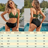 1 x RAW Customer Returns Jarseila Women s Bikini Brazilian Beach Swimwear 2 Pieces for Women Padded Halter Push Up Triangle Bikini Top High Waist Bottom Beach Bikini - RRP €34.99