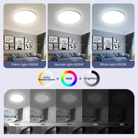 1 x RAW Customer Returns OTREN LED Ceiling Light Dimmable, 36W Ceiling Lamp RGB Color Changing with Remote Control, 3240LM Round Flat Lamp for Bathroom Children s Room Living Room Bedroom, 30CM - RRP €35.99