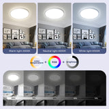 1 x RAW Customer Returns OTREN LED Ceiling Light Dimmable, 36W Ceiling Lamp RGB Color Changing with Remote Control, 3240LM Round Flat Lamp for Bathroom Children s Room Living Room Bedroom, 30CM - RRP €35.99