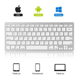 2 x RAW Customer Returns SenGBIRCH Italian Bluetooth Keyboard, Lightweight Portable Wireless for Apple iPhone, iPad, Samsung, Huawei, iOS, Android, Windows and Any Bluetooth Enabled Device, Bluetooth Keyboard White  - RRP €37.36