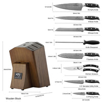 1 x RAW Customer Returns NANFANG BROTHERS Professional Damascus Knife Block Set 9 Chef s Knife Set Made of Stainless Steel with Wooden Block Block Sets Black - RRP €171.42