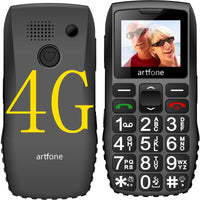 1 x RAW Customer Returns artfone 4G senior cell phone without contract pensioner cell phone large buttons dual SIM pensioner cell phone, mobile phone with SOS emergency , 1400 mAh battery, 1.77 inch display, charging station, USB-C black - RRP €48.99