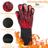 1 x RAW Customer Returns Karrong grill gloves heat resistant up to 800 C, fireproof oven gloves, pot gloves, gloves BBQ gloves, cooking gloves, baking gloves, oven gloves black, S M  - RRP €15.12