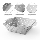 1 x RAW Customer Returns Onlyfire grill tray stainless steel set of 3, grill basket with handles, grill tray for vegetables, meat shrimp, mini vegetable basket grill pan for grill, grill accessories - RRP €32.79