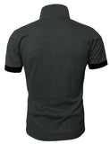 1 x RAW Customer Returns GLESTORE Polo Shirt Men, T Shirts Men, Shirt Men Short Sleeve Giraffe Embroidery T-Shirt Summer Slim Fit Golf Sports Grey Black XXL - RRP €17.14