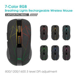 1 x RAW Customer Returns Rii Wireless Mouse, 2.4G Wireless Mouse PC Mouse Laptop Mouse Wireless Optical Mouse with USB Nano Receiver, 7 LED Illuminated Mouse for Windows Mac Linux, Office Home, Black - RRP €14.77