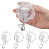 1 x RAW Customer Returns 4-Pack Suction Cup Hooks Extra Strong, Max 5KG Suction Hooks Without Drilling for Shower Bathroom Kitchen Window, Multipurpose Suction Cups with Hooks Wall Hooks Towel Hooks Without Drilling for Towel, Transparent - RRP €13.89