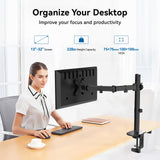 1 x RAW Customer Returns Single Monitor Mount, Monitor Arm Stand Desk Mount Height Adjustable Tilt Swivel Rotatable for 13-32 inch, max. 9 kg for home, office, school, removable VESA stand 75-100 mm  - RRP €29.99