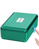 1 x RAW Customer Returns AICase Biometric Fingerprint Storage Box Cash Jewelry Storage Box with Combination Lock for Car Home Office Travel Green - RRP €50.41