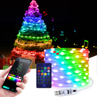 1 x RAW Customer Returns Addressable Outdoor Fairy Lights, Multicolored LED Fairy Lights with Bluetooth App Control, Color Changes, Music Sync, IP65 Waterproof Fairy Lights for Christmas Tree 20M  - RRP €29.23