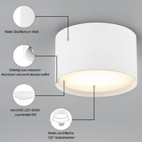 1 x RAW Customer Returns BOYIR LED surface-mounted ceiling spotlight flat LED GX53 6W 230V ceiling light white neutral white 4000K surface-mounted spot round surface-mounted ceiling light ceiling lamp made of aluminum ceiling spots 84x50mm - RRP €18.99