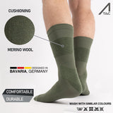 1 x RAW Customer Returns ACE Jackal Socks - 3 Pairs of Tactical Socks with Merino Wool Anti-Blister Padding - Hiking Trekking - Green - 42-44.5 - RRP €20.16