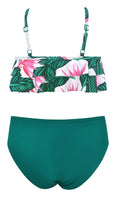 1 x RAW Customer Returns SHEKINI Girls Two-Piece Swimsuits Ruffle Bikini Top with Triangle Bikini Bottoms Cute Girls Tankini for 6-14 Years 6-8 Years, Girls - Dark Green Y  - RRP €27.29