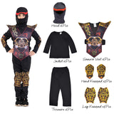 1 x Brand New ZUCOS Fancy Dress Children s Ninja Costume Dragon Pattern Halloween Costume for Girls and Boys Black 4-6 Years - RRP €25.78