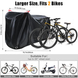 2 x RAW Customer Returns Faireach Bicycle Cover for 2 Bicycles, Bicycle Cover Waterproof with Lock Holes, Bicycle Protective Cover Windproof Anti-Dust Rain Snow UV for Mountain Bike Road Bike - RRP €38.3